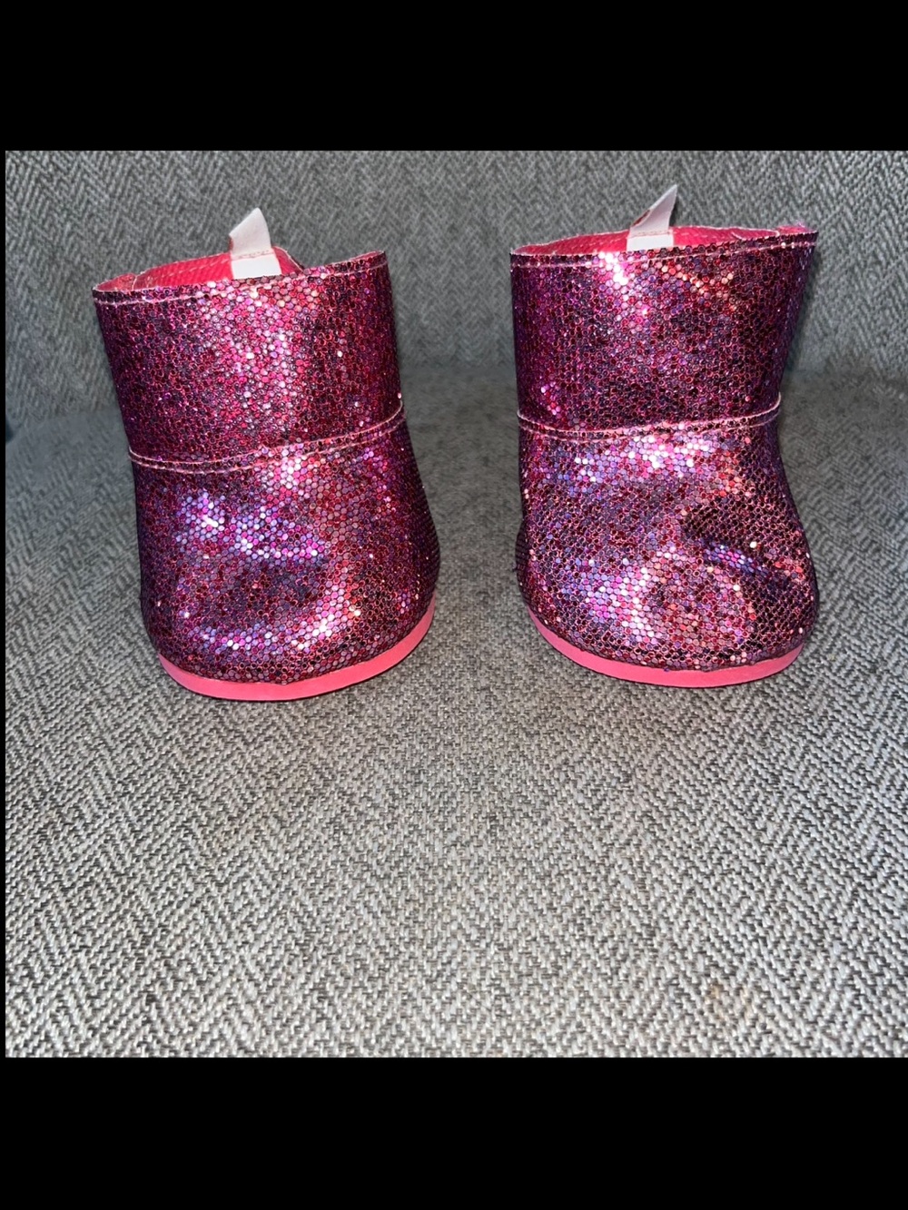 Build-A-Bear BABW Pink SPARKLE Boots Teddy Shoes Build a Bear Shoes RARE HTF